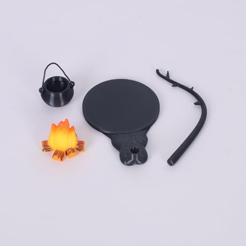 4PCS Outdoor Camping Micro Landschafts Dekoration Puppenhaus Mini Hängender Herd und Feuer Pile Szene Zubehör 4PCS Outdoor Camping Micro Landschafts Dekoration Puppenhaus Mini Hängender Herd und Feuer Pile Szene Zubehör von Rufevee
