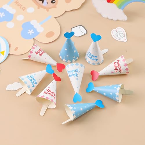 9 teile/satz Mini Geburtstags mütze Kuchen Topper Weihnachts-DIY-Dekoration Halloween Geburtstags torte Top Flags Baby Dusche Cupcake Toppers 9 teile/satz Mini Geburtstags mütze Kuchen Topper Weihnachts-DIY-Dekoration Halloween Geburtstags torte Top Flags Baby Dusche Cupcake Toppers von Rufevee