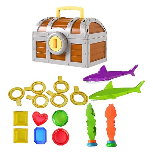 Pool Wave Kinder Tauchbecken Spielzeug, große Schatztruhe Wasser Tauchgang Spiel W/Schlüssel Edelsteine Fische, Kleinkind Outdoor Schwimm schatzbox Spielset, Spaß Sommer Schwimm party Geschenke Pool Wave Kinder Tauchbecken Spielzeug, große Schatztruhe Wasser Tauchgang Spiel W/Schlüssel Edelsteine Fische, Kleinkind Outdoor Schwimm schatzbox Spielset, Spaß Sommer Schwimm party Geschenke von Rufevee