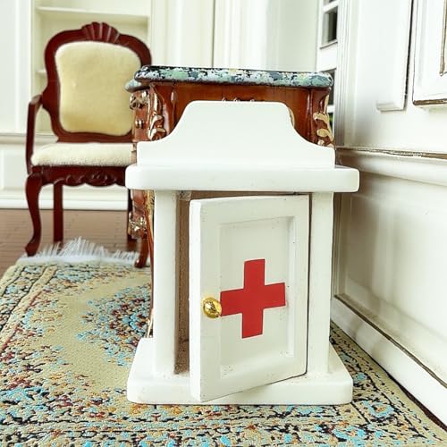 Puppenhaus-Miniatur-Holz-Medizin-Aufbewahrung sbox im Maßstab 1/12 Spielzeug, Vorspiel für Kinder, Puppen Haus Dekoration Möbel Puppenhaus-Miniatur-Holz-Medizin-Aufbewahrung sbox im Maßstab 1/12 Spielzeug, Vorspiel für Kinder, Puppen Haus Dekoration Möbel von Rufevee