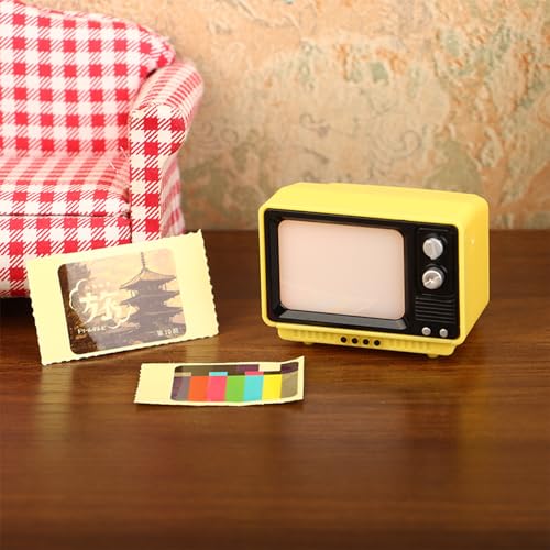 Puppenhaus-Simulation 1/12 Vintage-Licht-TV-Modell Puppenhaus-Möbel Dekoration Spielzeug-Puppen Haus Wohnzimmer Ornamente Puppenhaus-Simulation 1/12 Vintage-Licht-TV-Modell Puppenhaus-Möbel Dekoration Spielzeug-Puppen Haus Wohnzimmer Ornamente von Rufevee