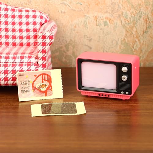 Puppenhaus-Simulation 1/12 Vintage-Licht-TV-Modell Puppenhaus-Möbel Dekoration Spielzeug-Puppen Haus Wohnzimmer Ornamente Puppenhaus-Simulation 1/12 Vintage-Licht-TV-Modell Puppenhaus-Möbel Dekoration Spielzeug-Puppen Haus Wohnzimmer Ornamente von Rufevee