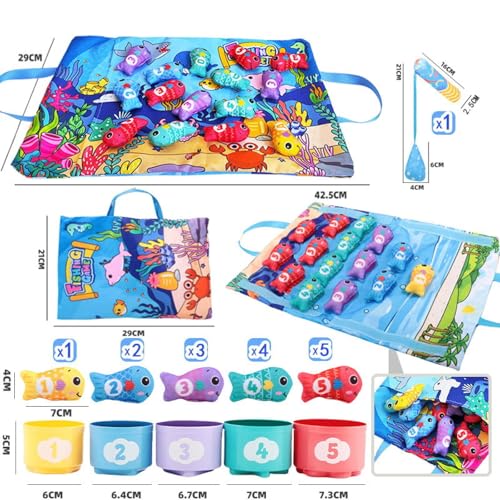 Rufevee Kleinkind Montessori Spielzeug, das Zahlen zählung, Farb sortierung mit Tuch-Angels piel und stapelbaren Tassen kombiniert Rufevee Kleinkind Montessori Spielzeug, das Zahlen zählung, Farb sortierung mit Tuch-Angels piel und stapelbaren Tassen kombiniert von Rufevee