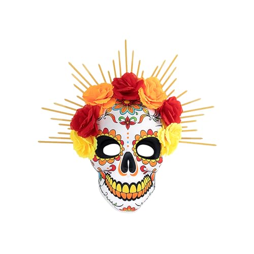 Rufevee Tag der toten Masken Sugar Skull Voll gesichts maske für Halloween Cosplay Mexikanisches Maskerade Party Kostüm Rufevee Tag der toten Masken Sugar Skull Voll gesichts maske für Halloween Cosplay Mexikanisches Maskerade Party Kostüm von Rufevee