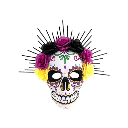 Rufevee Tag der toten Masken Sugar Skull Voll gesichts maske für Halloween Cosplay Mexikanisches Maskerade Party Kostüm Rufevee Tag der toten Masken Sugar Skull Voll gesichts maske für Halloween Cosplay Mexikanisches Maskerade Party Kostüm von Rufevee