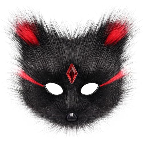 Rufevee Tierfuchs Wolf Maske Halloween Party Cosplay Kostüme Requisiten Plüsch Katze Halbgesichtsmasken Weihnachten Masquerade Rufevee Tierfuchs Wolf Maske Halloween Party Cosplay Kostüme Requisiten Plüsch Katze Halbgesichtsmasken Weihnachten Masquerade von Rufevee