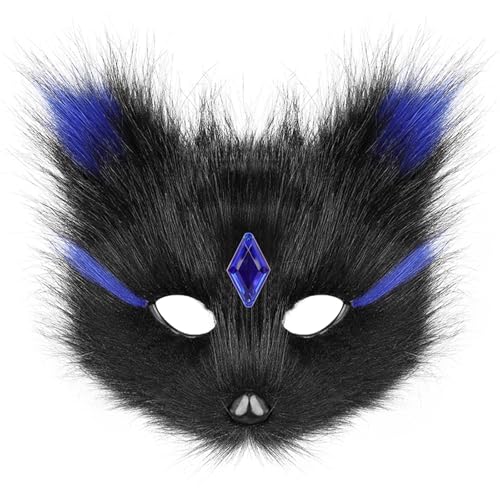 Rufevee Tierfuchs Wolf Maske Halloween Party Cosplay Kostüme Requisiten Plüsch Katze Halbgesichtsmasken Weihnachten Masquerade Rufevee Tierfuchs Wolf Maske Halloween Party Cosplay Kostüme Requisiten Plüsch Katze Halbgesichtsmasken Weihnachten Masquerade von Rufevee
