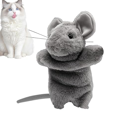 Ruhnjyg Handpuppe Katzenspielzeug | Plüsch-Katzenspielzeugpuppe | Mäuse-geformter Wrestler-Handschuh für Tierliebhaber, Schutz, um Welpen und Kätzchen zu stoppen, Hände zu beißen von Ruhnjyg