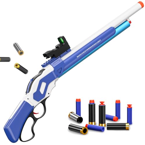 RuiDaXiang Spielzeugpistole, Spielzeug Schrotflinte, Eva Schaumstoff Blasters & Hebel-Aktion Leere Shell Ejecting Design für Innen-und Außenbereich Spielzeug (Blau) von RuiDaXiang