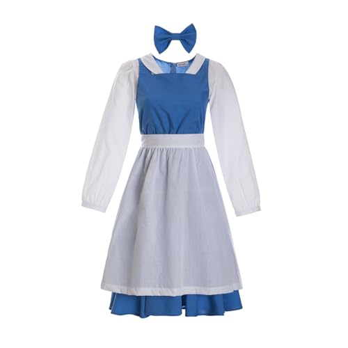 Ruikajia Damen Belle Provinzdorf Kostüm - Blaues Belle-Kleid - Schönheitsbestie Kostüm - Familie Outfits - Groß von Ruikajia