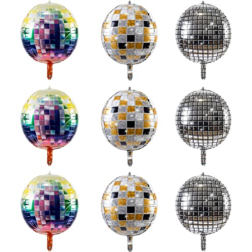 Disco Party Deko 9 Stück Disco Luftballons 22 Zoll 4D Disco Folienballon Gold Silber Regenbogen Discokugel Luftballons Für Disco Thema Geburtstagsfeier Bar Mizwa Disco Party Deko 9 Stück Disco Luftballons 22 Zoll 4D Disco Folienballon Gold Silber Regenbogen Discokugel Luftballons Für Disco Thema Geburtstagsfeier Bar Mizwa von Ruikdly