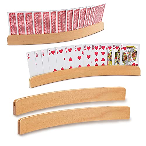 Roselee Kartenhalter Kinder, 2 Stück Kartenhalter Spielkarten Freisprech Kartenständer Kinder Spielkartenhalter Holz Spielkartenhalter für Senioren von Roselee