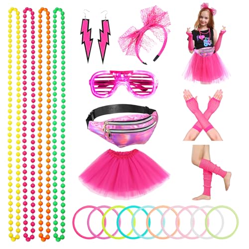 Ruikdly 80er Jahre Outfit Damen, 90er Jahre Outfit mit Tutu, Gürteltasche, Stirnband, Ohrring, Halskette, Netzhandschuhe, 90er Jahre Accessoires Neon Accessoires Thema Party Karneval Damen Frauen Ruikdly 80er Jahre Outfit Damen, 90er Jahre Outfit mit Tutu, Gürteltasche, Stirnband, Ohrring, Halskette, Netzhandschuhe, 90er Jahre Accessoires Neon Accessoires Thema Party Karneval Damen Frauen von Ruikdly