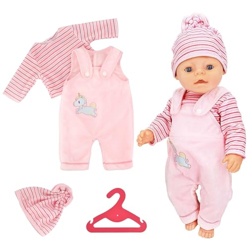 Ruikdly Puppenkleidung, 36-45 cm / 18 Zoll Kleidung Outfits für Baby Puppen, Kleidung Puppen Zubehör mit T-Shirt Hüte Hosen Kleiderbügel, Geschenk für Kinder Mädchen Jungen Ruikdly Puppenkleidung, 36-45 cm / 18 Zoll Kleidung Outfits für Baby Puppen, Kleidung Puppen Zubehör mit T-Shirt Hüte Hosen Kleiderbügel, Geschenk für Kinder Mädchen Jungen von Ruikdly