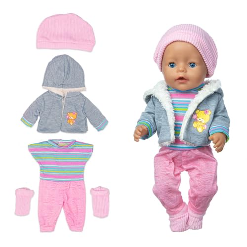 Ruikdly Puppenkleidung 36-45 cm, Puppenkleider Set, Kleidung Outfits für Baby Puppen, mit Mantel Bluse Hosen Hut und Socken Geschenk für Kinder, Mädchen Jungen Ruikdly Puppenkleidung 36-45 cm, Puppenkleider Set, Kleidung Outfits für Baby Puppen, mit Mantel Bluse Hosen Hut und Socken Geschenk für Kinder, Mädchen Jungen von Ruikdly