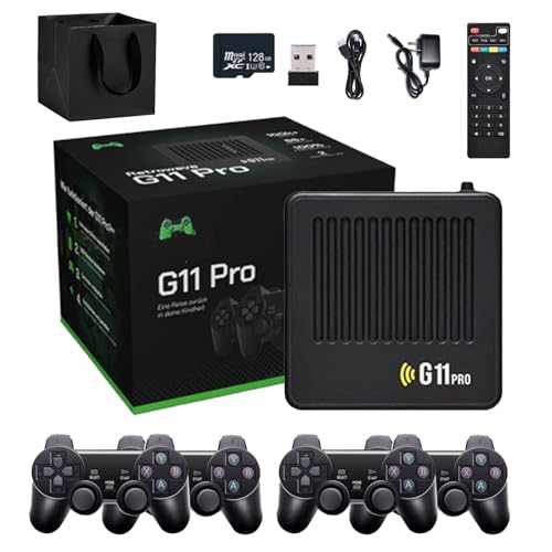G11 Pro, Retrowave G11 Pro 100000 Spiele, Retro Wave G11 Pro, 2,4G Wireless Dual Controller, Plug & Play-Videospiele mit 4 Wireless Dual Controllern (128G（4 Kabellose Controller）) von Ruileyou