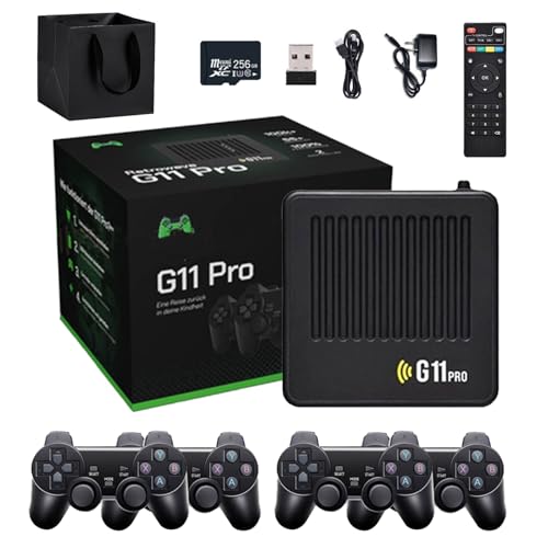 G11 Pro, Retrowave G11 Pro 100000 Spiele, Retro Wave G11 Pro, 2,4G Wireless Dual Controller, Plug & Play-Videospiele mit 4 Wireless Dual Controllern (256G（4 Kabellose Controller）) von Ruileyou