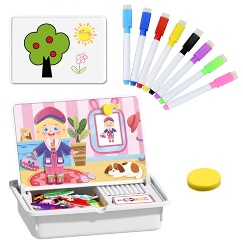 Magnetic Puzzles Face Dress Up Travel Game Double Side Preschool Educational Learning Toy for Kids, Magnetpuzzle, Dress-Up Puzzle Toy, Enhances Creativity and Learning (B) von Ruileyou