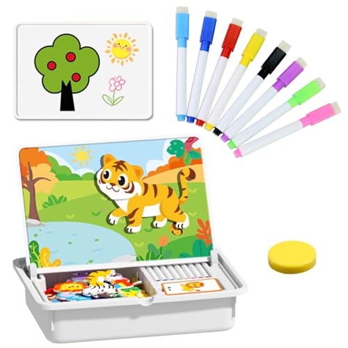 Magnetic Puzzles Face Dress Up Travel Game Double Side Preschool Educational Learning Toy for Kids, Magnetpuzzle, Dress-Up Puzzle Toy, Enhances Creativity and Learning (E) von Ruileyou