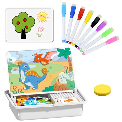 Magnetic Puzzles Face Dress Up Travel Game Double Side Preschool Educational Learning Toy for Kids, Magnetpuzzle, Dress-Up Puzzle Toy, Enhances Creativity and Learning (F) von Ruileyou
