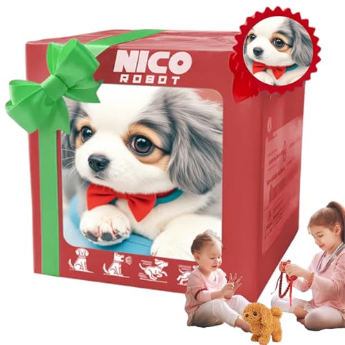 Realistic Robot Puppy, Robot Dogs That Act Like Real Dogs, Smart Robot Dog, Mein realistischer Roboterwelpe, Plüschtier, kann Laufen, bellen und mit dem Schwanz wedeln (White) von Ruileyou