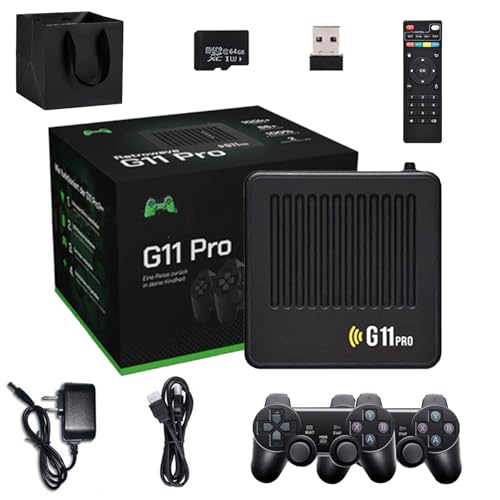 Retrowave G11 Pro, G11 Pro Konsole, Retrowave G11 Pro 100000 Spiele, G11 Pro 4K HD, Portable Plug & Play Video Games with 2 Wireless Dual Controllers (64G) von Ruileyou