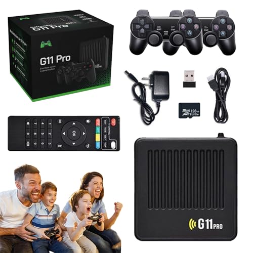 Retrowave G11 Pro 100000 Spiele, G11 Pro Konsole, 4K HD Retro Game Console, Portable Plug and Play Gaming Console, Ausgestattet mit 2 drahtlosen Controllern, Gift for Men, Husband (128G) von Ruileyou
