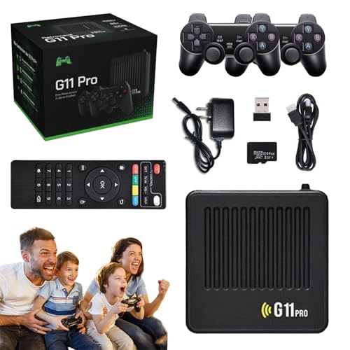 Retrowave G11 Pro 100000 Spiele, G11 Pro Konsole, 4K HD Retro Game Console, Portable Plug and Play Gaming Console, Ausgestattet mit 2 drahtlosen Controllern, Gift for Men, Husband (64G) von Ruileyou