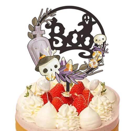 Horror-Kuchenaufsatz, Happy Halloween-Kuchenaufsatz,Kuchen-Dessert-Topper-Dekoration | Kuchendekorationskarten, Kuchendekoration, Halloween-Party-Kuchendekorationen für Horrorspaß von Ruilonghai