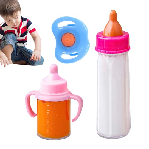 Magische Puppenflaschen,3 Stück Milch-Stillflasche, magische Babyflasche | Verschwindende Milch- und Saftflaschen, Puppen-Fütterungsspielzeug-Set mit Schnuller Magische Puppenflaschen,3 Stück Milch-Stillflasche, magische Babyflasche | Verschwindende Milch- und Saftflaschen, Puppen-Fütterungsspielzeug-Set mit Schnuller von Ruilonghai