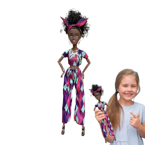 Ruilonghai Flexibles Puppenmädchen, bewegliche schwarze Puppe,Flexible Spielzeugpuppe mit mehreren Gelenken, schwarzes Mädchen | Modisches bewegliches Puppenspielzeug, realistische Foto-Requisiten für von Ruilonghai