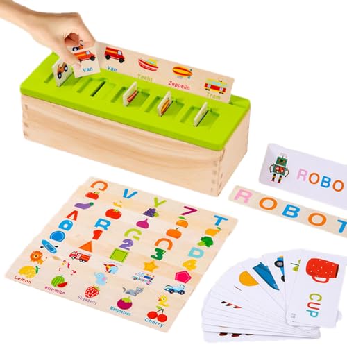 Ruilonghai Montessori Holzspielzeug, Farbsortierboxen, Passende Box Montessori Spielzeug Holz Farbform Vokabelspielzeug, Matching Box Sensory Educational Matching Blocks, Vorschul-Lernspielzeug zur von Ruilonghai