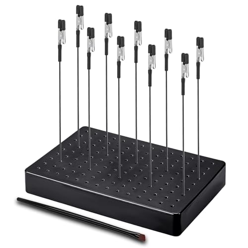 Ruimooto Modellbau Zubehör, 10 Krokodilklemmen, 1 Bürste und 1 Base. Robuste und stabile Dritte Hand. Ideal für Modellbau zubehör, Airbrush zubehör, Lackierständer und Helfende Hand Löten. von Ruimooto