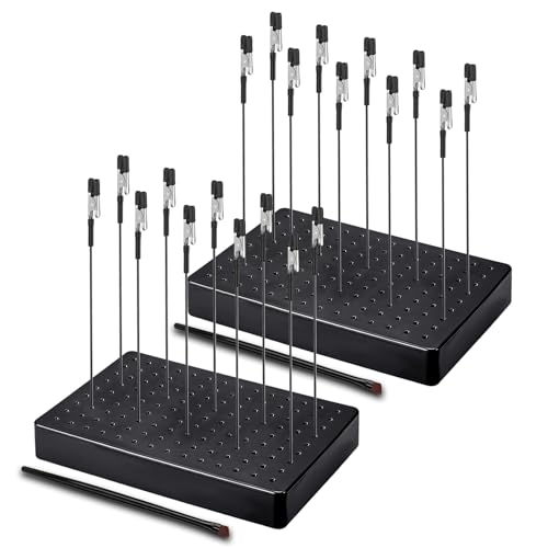 Ruimooto Modellbau Zubehör, 20 Krokodilklemmen, 2 Bürste und 2 Base. Robuste und stabile Dritte Hand. Ideal für Modellbau zubehör, Airbrush zubehör, Lackierständer und Helfende Hand Löten. von Ruimooto