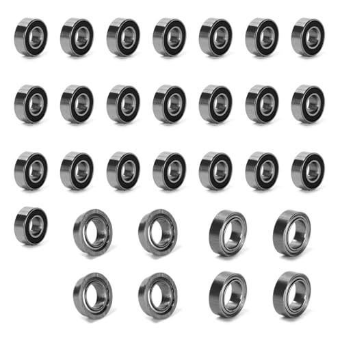 Ruimou 30Pcs Ferngesteuertes Auto Kugellager Upgrade Ersatzteilset (22 MR115RS + 4 MF85ZZ + 4 MR85ZZ) Kompatibel Mit T-Amiya MF-01X von Ruimou