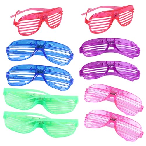 Ruiogoe 10pcs/Pack LED Shuttergläser Leuchtender Brillen LED Leuchtende Sonnenbrille Für Erwachsene Teenager Kinderparty Geburtstagdekoration von Ruiogoe