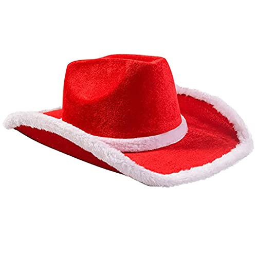 Vintage Weihnachtsstil Frauen Fühlen Damen Cowboy Hats Party Red Color Top Motorhaube Männer Cosplay Vintage Weihnachtsstil Frauen Fühlen Damen Cowboy Hats Party Red Color Top Motorhaube Männer Cosplay von Ruiogoe