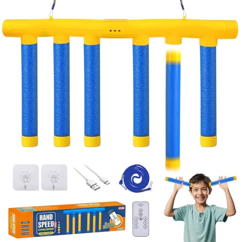 Fangspiel Fangstäbe Spiel, Reaktionstraining Spielzeug für Erwachsene & Kinder, Reaktionsspiel Catching Sticks Game Stick, Reflex Training mit 3 Geschwindigkeiten, Spielzeug Erwachsene Fernbedienung von Ruioomeep