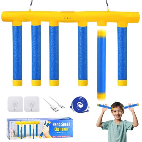 Fangspiel Fangstäbe Spiel, Reaktionstraining Spielzeug für Erwachsene & Kinder, Reaktionsspiel Catching Sticks Game Stick, Reflex Training mit 3 Geschwindigkeiten, Spielzeug Erwachsene von Ruioomeep