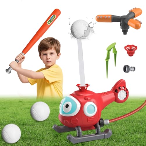 Wassersprinkler-Baseballspielzeug mit 2 Sprinklerköpfen, 2-in-1-Outdoor Helicopter Sprinkler Baseball, Hubschrauber -Sprinklerball-Set für Rasen Garten Sommer Pool Party von Ruioomeep