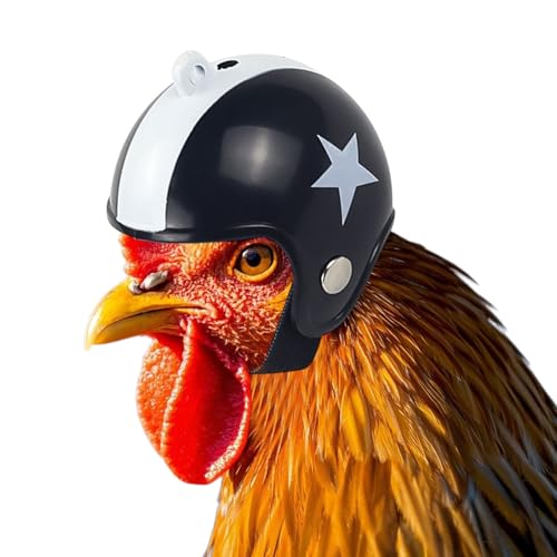 Rukjmqi 3 Stück Hühnerhelme, 70 G Hühner Helm, 4x4.5 Cm Hühnerhut, Kreativer Hühnerkopfschutz, Kopfbekleidung Für Kleine Tier, Sicherheits Kopfbedeckung Für Hühner Henne Vogel Papageienanwichte von Rukjmqi