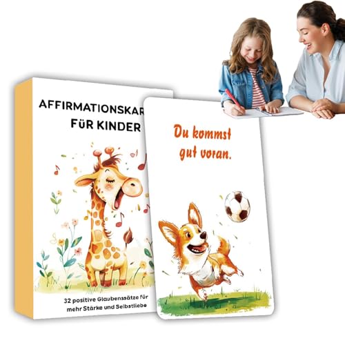 Rukjmqi Ermächtigung von Karten für Kinder, inspirierende Karten für Kinder - 32 Deutsche tägliche Motivationskarten,Ermächtigungszitate, Vertrauensaufbau, Bildungsspielzeug, Tierthema für Meditation Rukjmqi Ermächtigung von Karten für Kinder, inspirierende Karten für Kinder - 32 Deutsche tägliche Motivationskarten,Ermächtigungszitate, Vertrauensaufbau, Bildungsspielzeug, Tierthema für Meditation von Rukjmqi