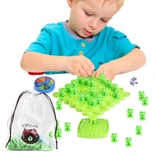 Rukjmqi Frog Balance Game, Frog Game Toddler, Balance Toys Age 3, Balanc-e Games for Kids, Balanc-e Tree Tabletop Games, Interaktives Balancierspielzeug, Puzzle Toy Board Game-s for Kids Adults von Rukjmqi