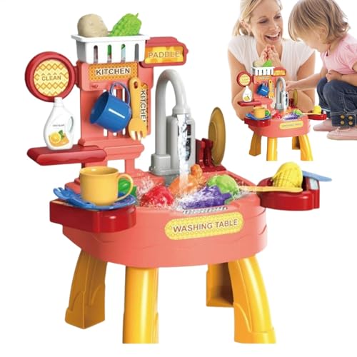 Rukjmqi Spielküchenspüle, Spielzeugküchenspüle - Fließendes Wasser, Geschirr, Waschbecken, Spielzeug, Geschirrspüler,Multifunktionales, lustiges Küchenspielzeug für Kindertag, Erntedankfest, Ostern Rukjmqi Spielküchenspüle, Spielzeugküchenspüle - Fließendes Wasser, Geschirr, Waschbecken, Spielzeug, Geschirrspüler,Multifunktionales, lustiges Küchenspielzeug für Kindertag, Erntedankfest, Ostern von Rukjmqi