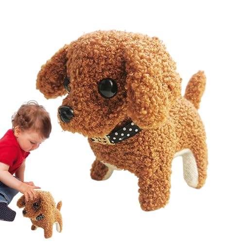 Rukjmqi Spielzeughunde, die und bellen, bellendes Hundespielzeug,Elektronischer interaktiver ausgestopfter Hundeplüsch | Stofftiere, realistische Spielzeuge, Tierbegleiter für Kinder, und von Rukjmqi