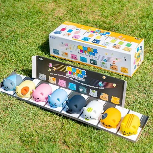 Ruko 1701 Musikalische Katzen/Kätzchen Kinderklavier mit süßem MIAU-Ton, Berührungsspiel-Musikskala, Spaßspielzeug für Kinder und Erwachsene, für Jungen und Mädchen, Lerninstrument (8 Stück) von Ruko