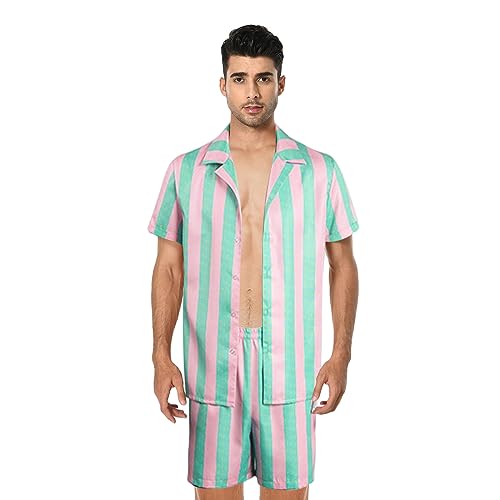 Ruleewe Puppenkostüm für Erwachsene, Herren, Damen, Puppenfilm, Cosplay, Strandkostüme, Anzüge, Hemd, Shorts, Kleid, Outfits für Halloween, Grün und Pink2, Large Ruleewe Puppenkostüm für Erwachsene, Herren, Damen, Puppenfilm, Cosplay, Strandkostüme, Anzüge, Hemd, Shorts, Kleid, Outfits für Halloween, Grün und Pink2, Large von Ruleewe