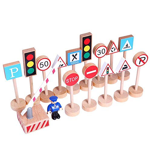 Ruluti 16 Stücke Holz Straße Straße Verkehrszeichen Modell Block Pädagogische Kinder Spielzeug DIY Mini Wegweiser Verkehr Szene Pädagogische Spielzeug Ruluti 16 Stücke Holz Straße Straße Verkehrszeichen Modell Block Pädagogische Kinder Spielzeug DIY Mini Wegweiser Verkehr Szene Pädagogische Spielzeug von Ruluti