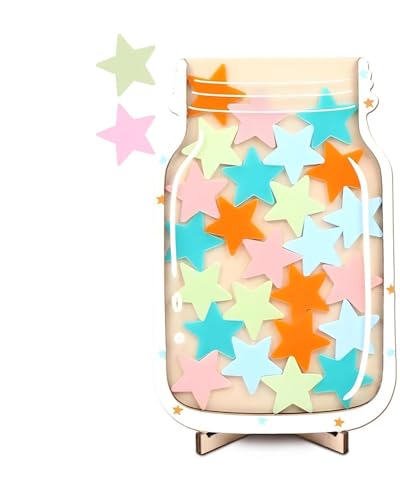 Belohnungsglas für Kinder, Magnetisches Belohnungsglas für Klassenzimmer, Interaktive Verhaltensbelohnung mit 25 Sternen, Holz Belohnungsglas für Lehrer und Schüler, Motivationsglas für Kinder in der Belohnungsglas für Kinder, Magnetisches Belohnungsglas für Klassenzimmer, Interaktive Verhaltensbelohnung mit 25 Sternen, Holz Belohnungsglas für Lehrer und Schüler, Motivationsglas für Kinder in der von Rumicet