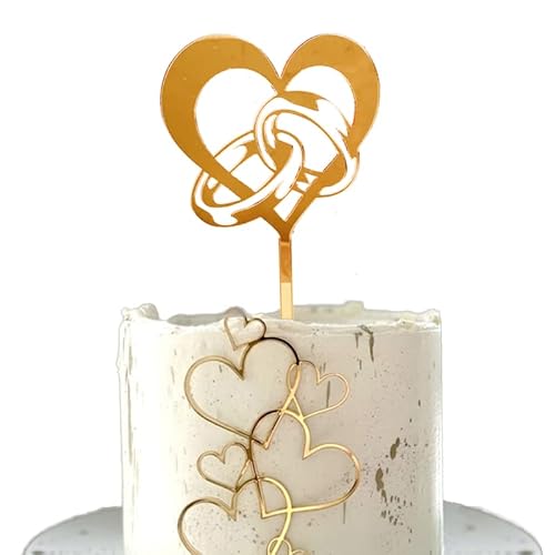 Goldenes Cake Topper Tortendeko Set, Acryl Glitter Cupcake Topper Herze Tortenaufsatz Cake Topper Kuchen Deko für Geburtstag Hochzeit Wedding Party Feier Goldenes Cake Topper Tortendeko Set, Acryl Glitter Cupcake Topper Herze Tortenaufsatz Cake Topper Kuchen Deko für Geburtstag Hochzeit Wedding Party Feier von RunFar shop
